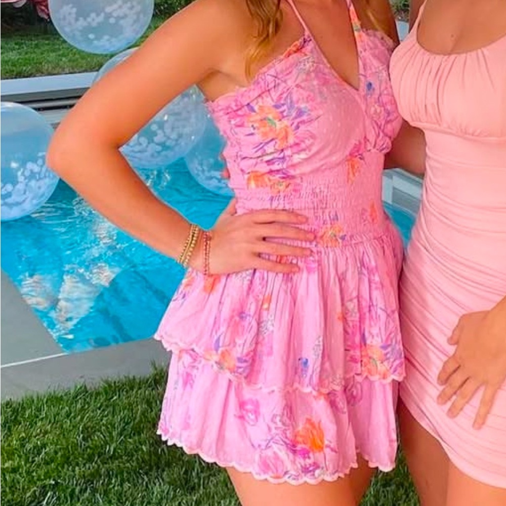 Love Shack Fancy floral mini dress
